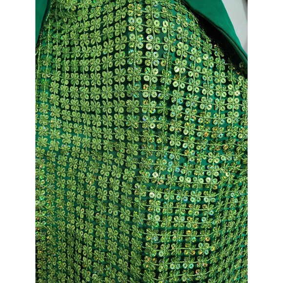 Samy Gicherman Embellished Emerald Green Silk Skirt Set XL/2XL - Picture 3 of 6